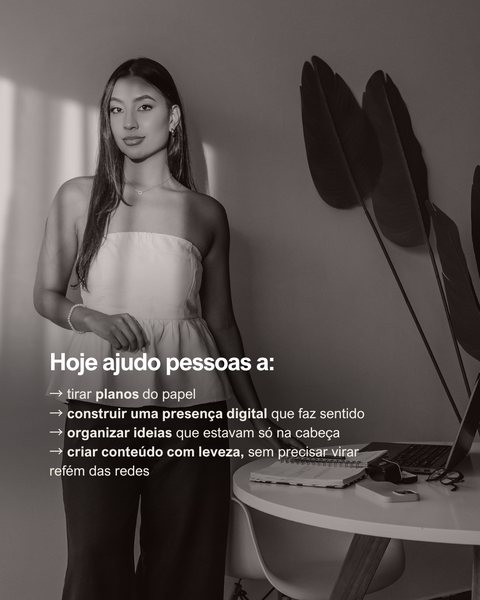 Post: hoje ajudo pessoas a tirar planos do papel.